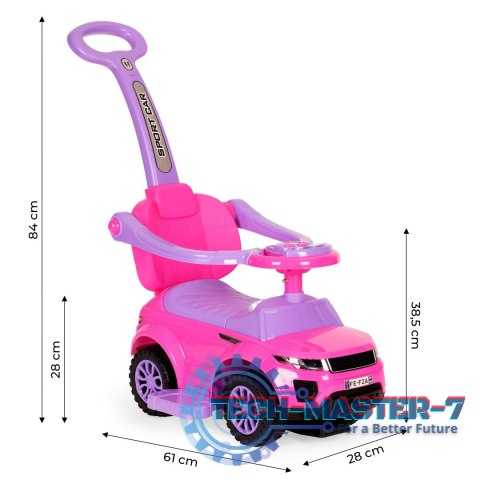 Jeździk chodzik pchacz 3w1 autko super car różowy MULTISTORE Jeździk chodzik pchacz 3w1 autko super car różowy MULTISTORE