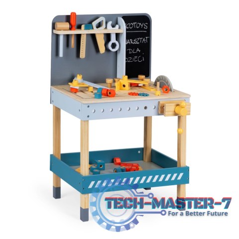 Zabawkowy drewniany warsztat z narzędziami - 47 el. ECOTOYS ECOTOYS Zabawkowy drewniany warsztat z narzędziami - 47 el. ECOTOYS ECOTOYS