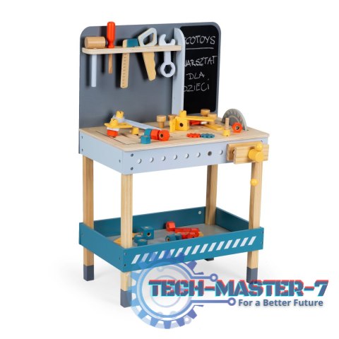 Zabawkowy drewniany warsztat z narzędziami - 47 el. ECOTOYS ECOTOYS Zabawkowy drewniany warsztat z narzędziami - 47 el. ECOTOYS ECOTOYS