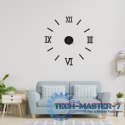 Zegar Ścienny naklejany DIY regulowany czarny cyfry rzymskie 130cm