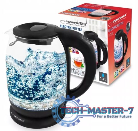 Czajnik ESPERANZA EKK027 (1.7L /2200W /Czarno-przezroczysty ) Czajnik ESPERANZA EKK027 (1.7L /2200W /Czarno-przezroczysty )