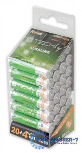 Baterie TECHLY Alkaliczna AAA (LR03, R03, 24A, MN2400, AM4, UM4, HP16) 24 szt. 307025 Baterie TECHLY Alkaliczna AAA (LR03, R03, 24A, MN2400, AM4, UM4, HP16) 24 szt. 307025