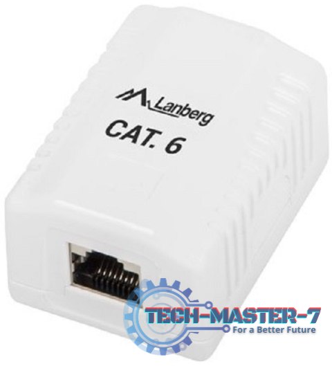 Gniazdo natynkowe 1x RJ45 Kat.6 białe ekranowane Gniazdo natynkowe 1x RJ45 Kat.6 białe ekranowane