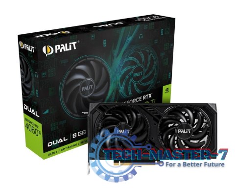 Karta graficzna PALIT GeForce RTX 4060 Ti Dual 8 GB GDDR6 (NE6406T019P1-1060D) Karta graficzna PALIT GeForce RTX 4060 Ti Dual 8 GB GDDR6 (NE6406T019P1-1060D)