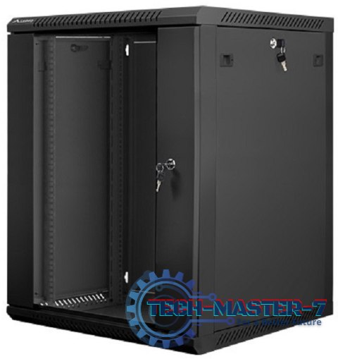 Szafa instalacyjna wisząca 19'' 15U 600X600mm czarna (drzwi szklane) Szafa instalacyjna wisząca 19'' 15U 600X600mm czarna (drzwi szklane)