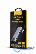 Adapter GEMBIRD A-CM-COMBO5-04 USB-C na HDMI/RJ45/USB-C/USB-A