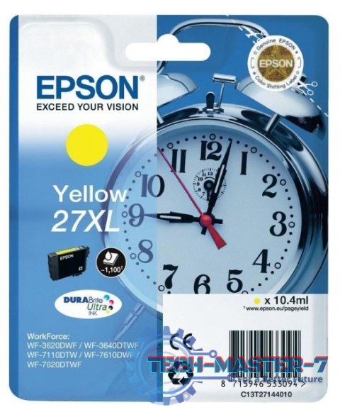 Tusz EPSON 27XL Żółty C13T27144010 Tusz EPSON 27XL Żółty C13T27144010