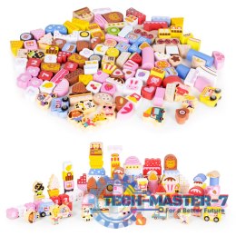 Drewniane klocki edukacyjne zestaw - Cukierkowe miasto 116 el. ECOTOYS ECOTOYS