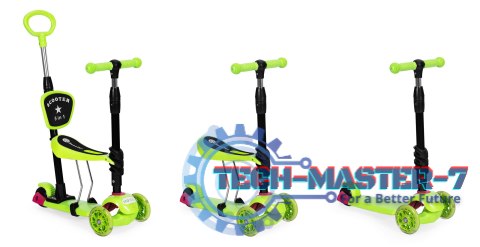 Hulajnoga trójkołowa balansowa led 3w1 świecące kółka - Zielona ECOTOYS ECOTOYS Hulajnoga trójkołowa balansowa led 3w1 świecące kółka - Zielona ECOTOYS ECOTOYS