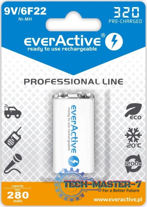 Baterie EVERACTIVE NiMH PP3 (9V, 6LR61, 6F22, 6R61) 320mAh Blister EVHRL22-320 Baterie EVERACTIVE NiMH PP3 (9V, 6LR61, 6F22, 6R61) 320mAh Blister EVHRL22-320