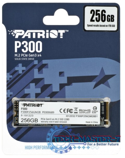 Dysk SSD PATRIOT P300 256 GB P300 (M.2 2280″ /256 GB /PCIe NVMe Gen3 x4 /1700MB/s /1100MB/s) Dysk SSD PATRIOT P300 256 GB P300 (M.2 2280″ /256 GB /PCIe NVMe Gen3 x4 /1700MB/s /1100MB/s)