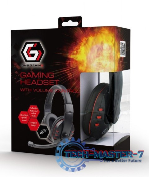 Słuchawki z mikrofonem GEMBIRD GHS-402 Czarno-czerwony Słuchawki z mikrofonem GEMBIRD GHS-402 Czarno-czerwony