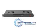 Panel wentylacyjny LCD poziomy 1U z termostatem do szaf, 19 cali, 2 wentylatory, 230V, czarny