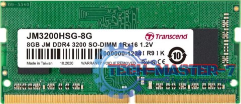 Pamięć TRANSCEND (SODIMM/DDR4/8 GB/3200MHz/1.2V/22CL/SINGLE) Pamięć TRANSCEND (SODIMM/DDR4/8 GB/3200MHz/1.2V/22CL/SINGLE)