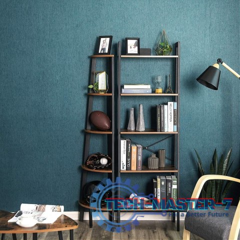 Regał w stylu rustykalnym 5 półek metalowy stelaż loft LEOBERT Regał w stylu rustykalnym 5 półek metalowy stelaż loft LEOBERT