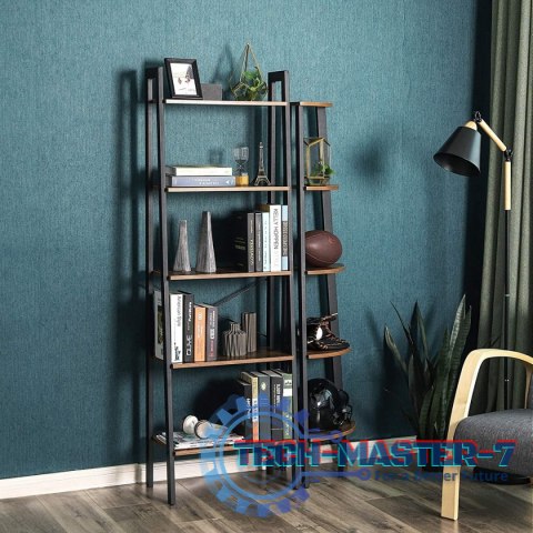 Regał w stylu rustykalnym 5 półek metalowy stelaż loft LEOBERT Regał w stylu rustykalnym 5 półek metalowy stelaż loft LEOBERT