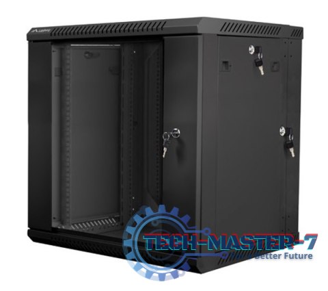Szafa instalacyjna wisząca dwusekcyjna 19'' 12U 600X600mm czarna Szafa instalacyjna wisząca dwusekcyjna 19'' 12U 600X600mm czarna