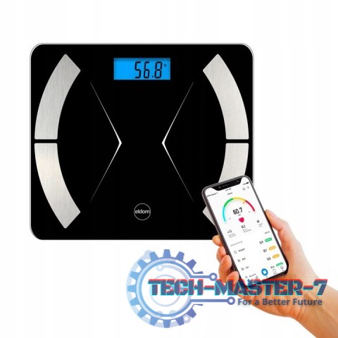Inteligentna waga łazienkowa bluetooth Eldom TWO500 czarna ELDOM Inteligentna waga łazienkowa bluetooth Eldom TWO500 czarna ELDOM