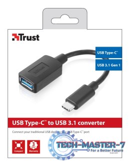 Adapter TRUST USB-C do USB3.0 Czarny 20967 USB Typ C - USB 3.0