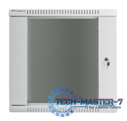 Szafa instalacyjna wisząca 19'' 12U 600X450mm szara (drzwi szklane)