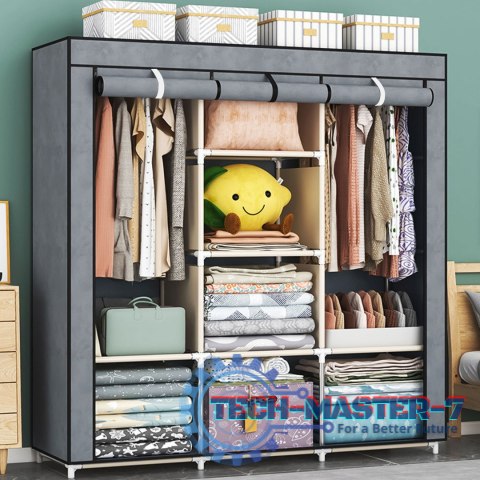 Szafa tekstylna duża materiałowa garderoba z półkami na ubrania i buty ModernHome Szafa tekstylna duża materiałowa garderoba z półkami na ubrania i buty ModernHome