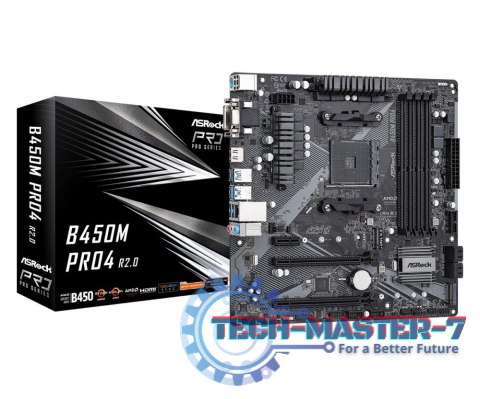 Płyta główna ASROCK B450M PRO4 R2.0 Socket AM4 MICRO ATX Płyta główna ASROCK B450M PRO4 R2.0 Socket AM4 MICRO ATX