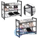 Regał na buty metalowy czarny 3 poziomy LEOBERT Regał na buty metalowy czarny 3 poziomy LEOBERT