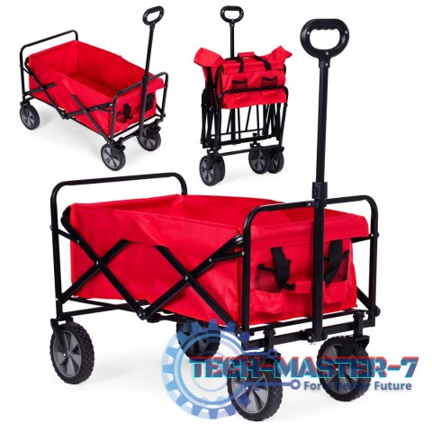 Wózek transportowy składany duży wózek ogrodowy plażowy czerwony 47x105 cm MultiGarden MULTI GARDEN Wózek transportowy składany duży wózek ogrodowy plażowy czerwony 47x105 cm MultiGarden MULTI GARDEN