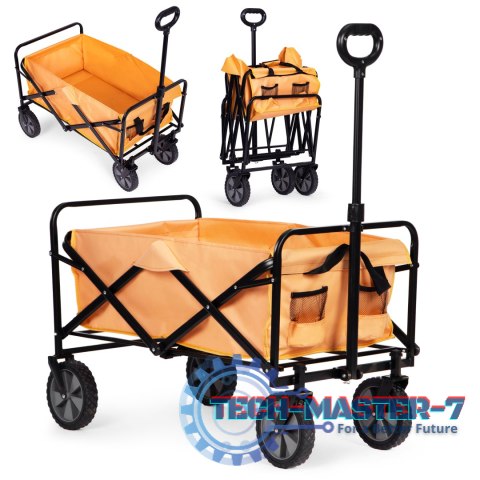 Wózek transportowy składany duży wózek ogrodowy plażowy pomarańczowy 47x105 cm MultiGarden MULTI GARDEN Wózek transportowy składany duży wózek ogrodowy plażowy pomarańczowy 47x105 cm MultiGarden MULTI GARDEN