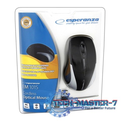 Bezprzewodowa Mysz optyczna EM101S USB, 2,4 GHz, NANO odbiornik Bezprzewodowa Mysz optyczna EM101S USB, 2,4 GHz, NANO odbiornik