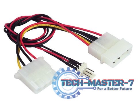 Kabel rozdzielacz zasilania 2xMOLEX/1x3PIN dla wentylatora Kabel rozdzielacz zasilania 2xMOLEX/1x3PIN dla wentylatora