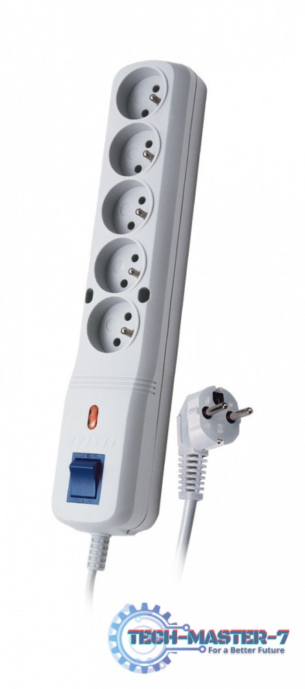Listwa przeciwprzepięciowa LV-530W, 1L, 3,0m, szara Listwa przeciwprzepięciowa LV-530W, 1L, 3,0m, szara