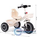 Rowerek trójkołowy antypoślizgowe uchwyty dzwonek koszyk beżowy ECOTOYS ECOTOYS Rowerek trójkołowy antypoślizgowe uchwyty dzwonek koszyk beżowy ECOTOYS ECOTOYS