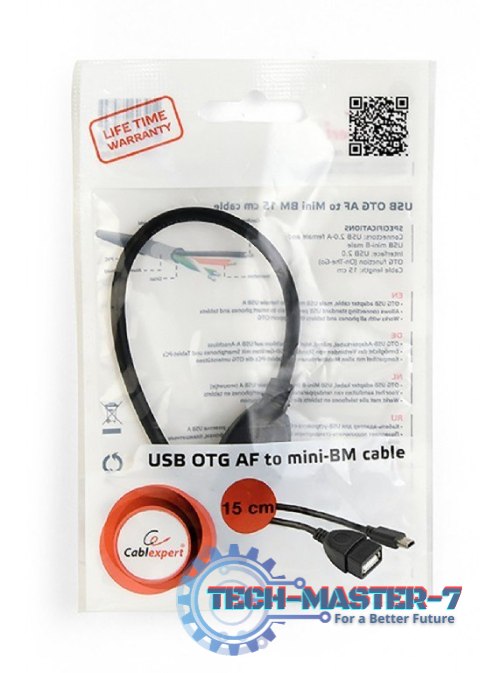 Kabel OTG USB Mini BM -> USB AF 15cm Kabel OTG USB Mini BM -> USB AF 15cm