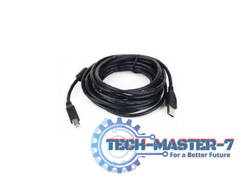 Kabel USB 2.0 typu AB AM-BM 3m FERRYT czarny Kabel USB 2.0 typu AB AM-BM 3m FERRYT czarny