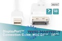 Kabel połączeniowy Displayport 4K 60Hz UHD Typ miniDP/DP M/M biały 2m Kabel połączeniowy Displayport 4K 60Hz UHD Typ miniDP/DP M/M biały 2m