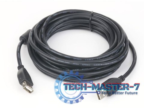 Przedluzacz USB 2.0 typu AM-AF 3m FERRYT czarny Przedluzacz USB 2.0 typu AM-AF 3m FERRYT czarny