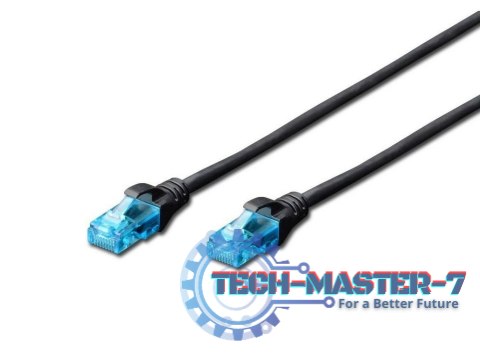 Patch cord U/UTP kat.5e PVC 1m czarny Patch cord U/UTP kat.5e PVC 1m czarny