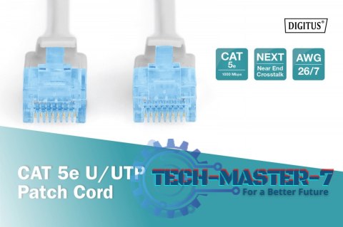 Patch cord U/UTP kat.5e PVC 3,0m szary Patch cord U/UTP kat.5e PVC 3,0m szary
