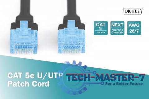Patch cord U/UTP kat.5e PVC 5m czarny Patch cord U/UTP kat.5e PVC 5m czarny