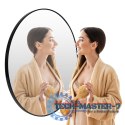 Okrągłe lustro ścienne 50 cm wiszące nowoczesne czarna rama aluminium ModernHome ModernHome Okrągłe lustro ścienne 50 cm wiszące nowoczesne czarna rama aluminium ModernHome ModernHome