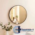Okrągłe lustro ścienne 50 cm wiszące nowoczesne czarna rama aluminium ModernHome ModernHome Okrągłe lustro ścienne 50 cm wiszące nowoczesne czarna rama aluminium ModernHome ModernHome