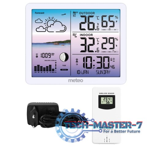 Stacja pogodowa METEO SP107 biała METEO Stacja pogodowa METEO SP107 biała METEO