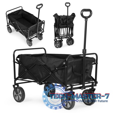 Wózek transportowy składany duży wózek ogrodowy plażowy czarny ModernHome ModernHome Wózek transportowy składany duży wózek ogrodowy plażowy czarny ModernHome ModernHome