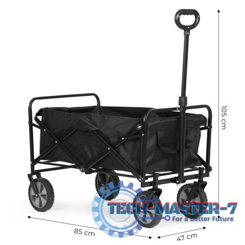 Wózek transportowy składany duży wózek ogrodowy plażowy czarny ModernHome ModernHome Wózek transportowy składany duży wózek ogrodowy plażowy czarny ModernHome ModernHome