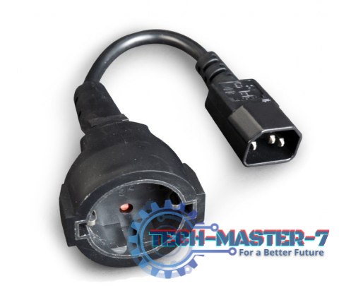 Adapter zasilania IEC320 C14->SCHUKO(F) 15 cm Adapter zasilania IEC320 C14->SCHUKO(F) 15 cm