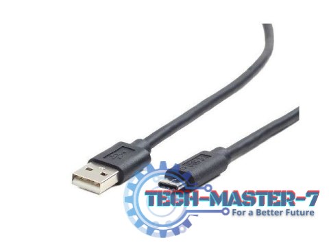 Kabel USB 2.0 typu AC AM-CM 1.8m czarny Kabel USB 2.0 typu AC AM-CM 1.8m czarny