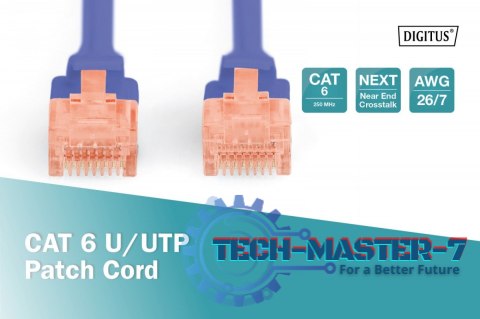 Patch cord U/UTP kat.6 PVC 2m Niebieski Patch cord U/UTP kat.6 PVC 2m Niebieski