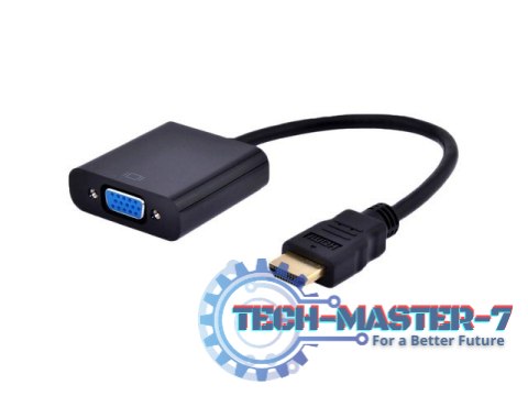 Adapter HDMI-A(M)->VGA(F) na kablu Adapter HDMI-A(M)->VGA(F) na kablu
