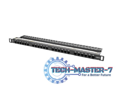 Patch Panel 24 Port 0.5U Kat.6 czarny Patch Panel 24 Port 0.5U Kat.6 czarny